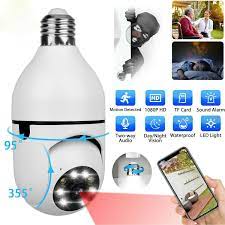 HD E27 2.4GHz V380 WiFi 1080P Night Vision Wireless 360 Degree CCTV Security Light 360 Panoramic Bulb Camera